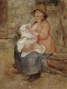 Pierre Renoir Maternity-Baby at the Breast(Aline and her son Pierre) first version Spain oil painting artist